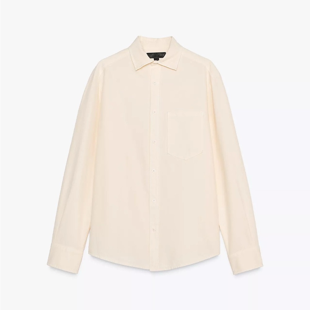 Zara Women's Cream Button Down Shirt